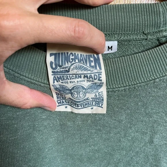 Jungmaven Green Crewneck long sleeved Sweatshirt - Picture 2 of 7